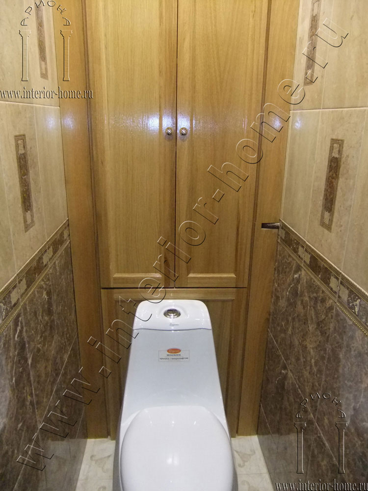 сантехнические шкафов в туалет с деревянными дверцами фото