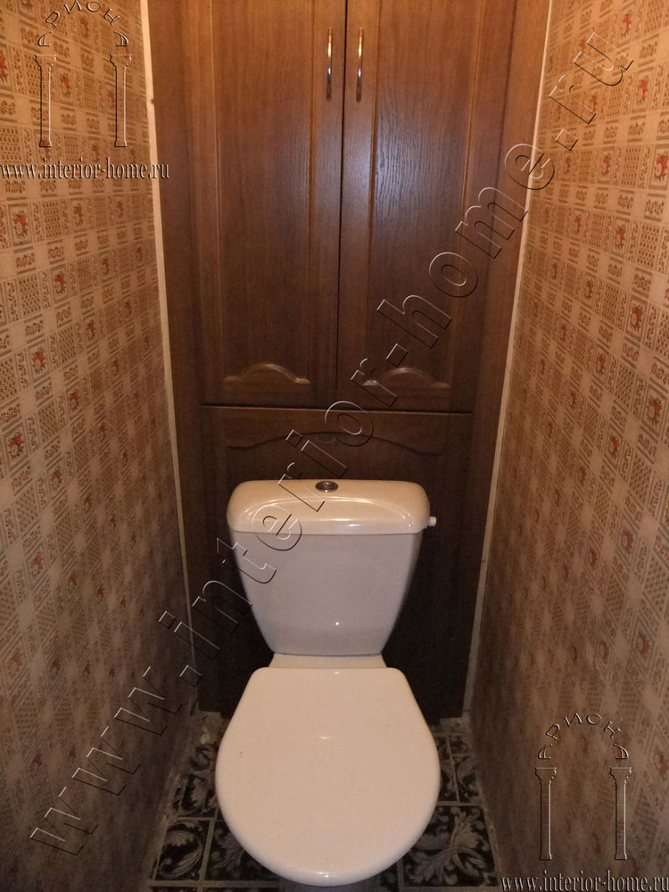 сантехнические шкафов в туалет с деревянными дверцами фото